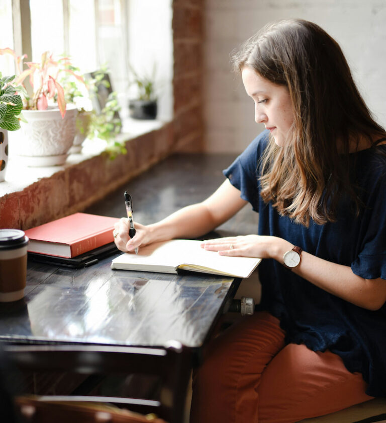 student studying at home