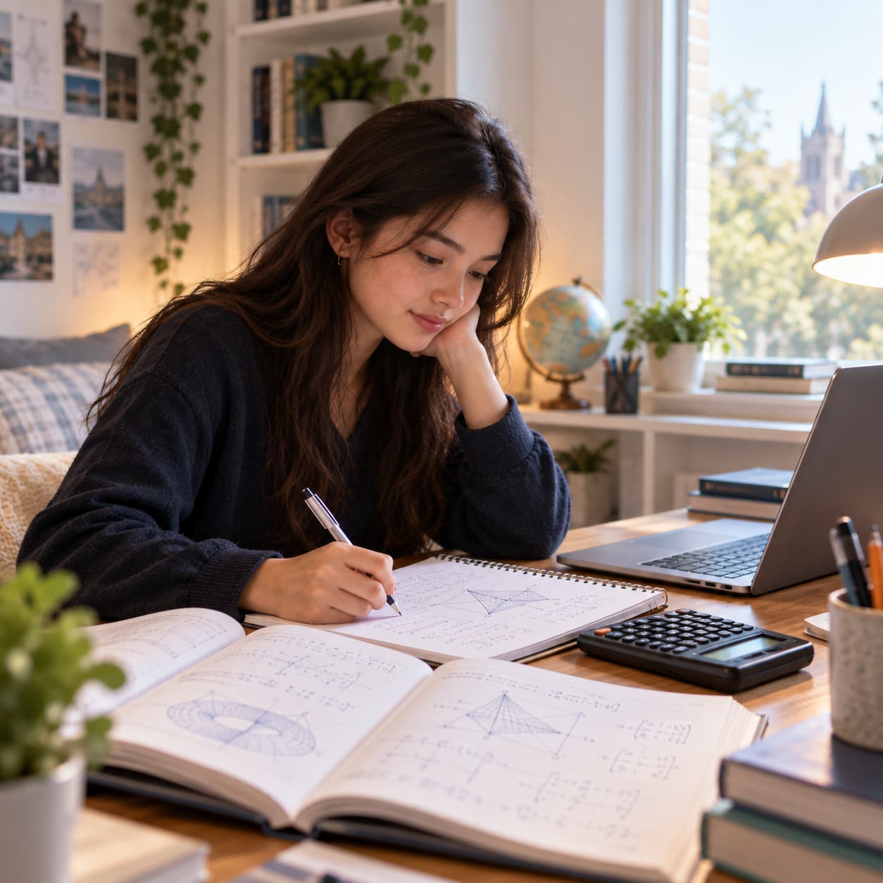 A level Girl doing maths tuition with a maths tutor